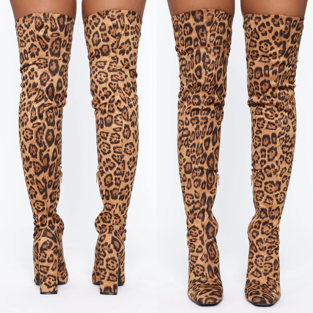 Leopard Thigh High Boots